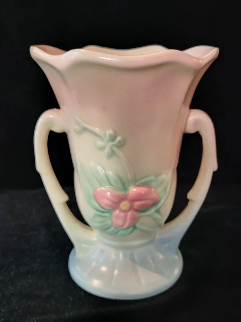 Vintage 1940s Hull Art Pottery Wildflower Vase Double Handled Pastel W-3